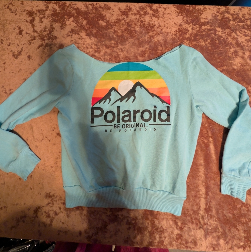 🤗Polaroid Light Green Pullover  Sweatshirt